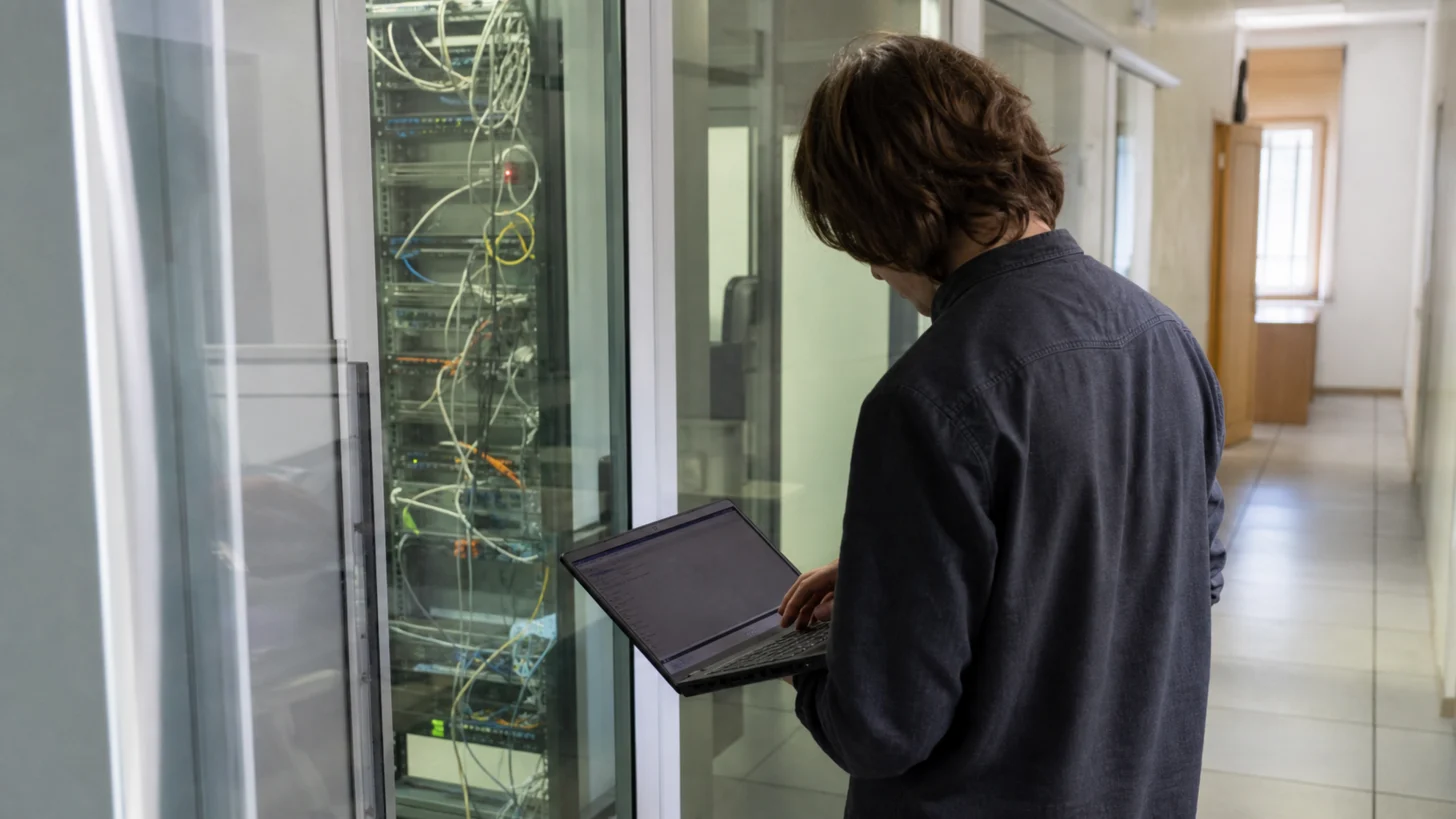 Разработчик программного обеспечения за работой в IT-компании